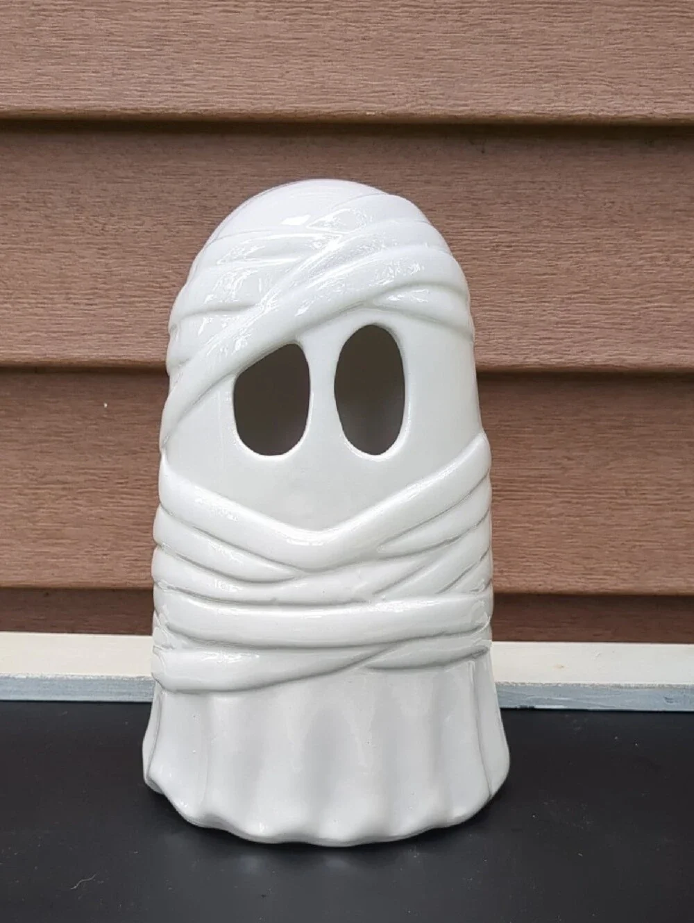 Goblin & Ghoul LED Ceramic Halloween Ghost Trio Decor Frankenstein Mummy NWOB